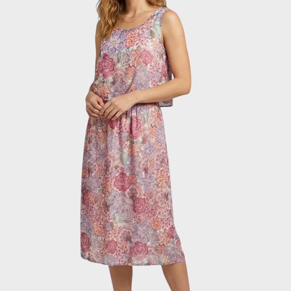 Marissa Olivia NEW NWT Multi Color Floral Tiered Dress Size Large